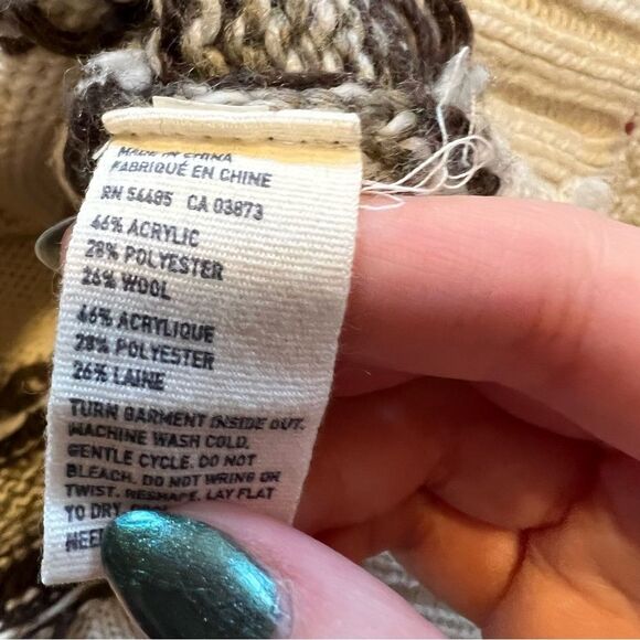 American Eagle Brown and cream intarsia knit oversized sweater, size XS - Picture 7 of 7